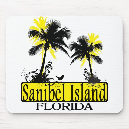 Sanibel Island Florida palm tree mousepad Muismat (Voorkant)