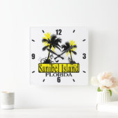 Sanibel Island Florida palmklok Vierkante Klok (Huis)