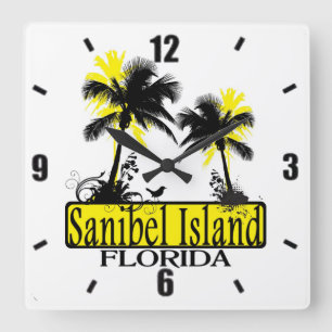 Sanibel Island Florida palmklok Vierkante Klok