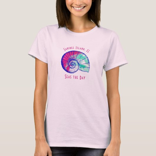 Sanibel Island Florida Pretty Seashell T-Shirt (Voorkant)