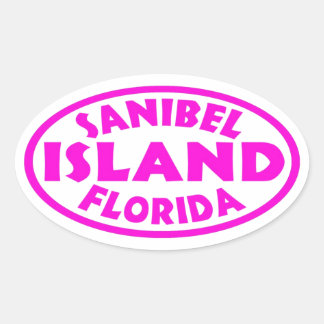 Sanibel Island Florida roze ovale stickers