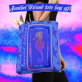 Sanibel Island, Florida Seahorse en Starfish Tote Bag