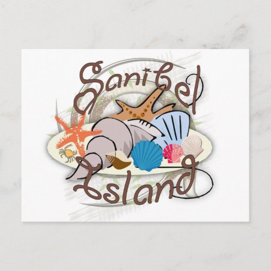 Sanibel Island Florida seashell-ontwerp Briefkaart (Voorkant)