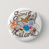 Sanibel Island Florida seashell-ontwerp Ronde Button 5,7 Cm (Voorkant)