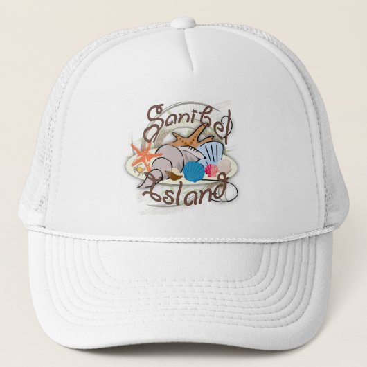 Sanibel Island Florida seashell-ontwerp Trucker Pet (Voorkant)