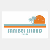 Sanibel Island Florida Sun Palm Trees Rechthoekige Sticker (Voorkant)