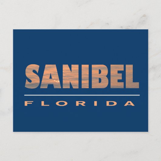 Sanibel Island Florida Typografisch design Briefkaart (Voorkant)