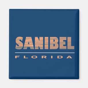 Sanibel Island Florida Typografisch ontwerp Magneet