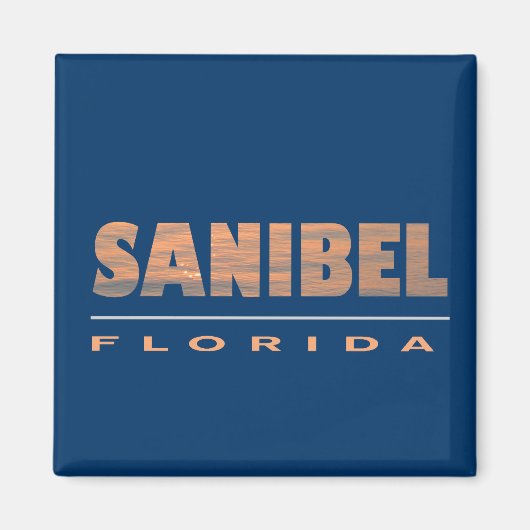 Sanibel Island Florida Typografisch ontwerp Magneet (Voorkant)