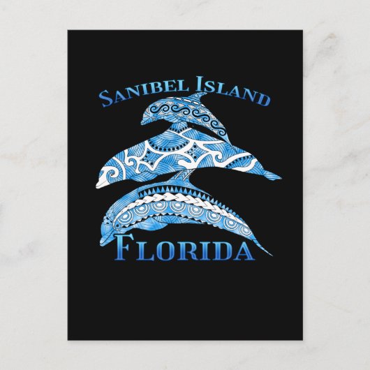 Sanibel Island Florida Vacation Tribal Dolphins Briefkaart (Voorkant)