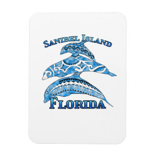 Sanibel Island Florida Vacation Tribal Dolphins Magneet