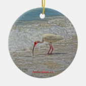 Sanibel Island Florida White Ibis Tropical Bird Keramisch Ornament (Voorkant)