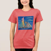 Sanibel Island Florida Zeilschip Vakantie Tri-Blend Shirt (Voorkant)