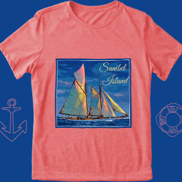 Sanibel Island Florida Zeilschip Vakantie Tri-Blend Shirt