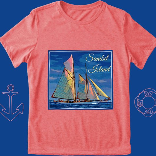 Sanibel Island Florida Zeilschip Vakantie Tri-Blend Shirt