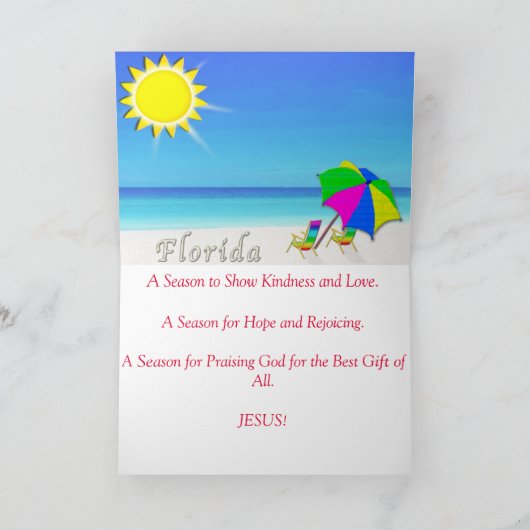 Sanibel Island Kerst Kaarten,  ook! Feestdagen Kaart (Binnen)