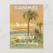 Sanibel Island kunst red de datum bruiloft Briefkaart (Voorkant)