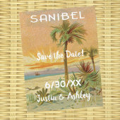 Sanibel Island kunst red de datum bruiloft Briefkaart