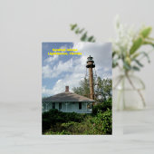 Sanibel Island Lighthouse Fl. Folie Feestdagen Briefkaart (Staand Voorkant)
