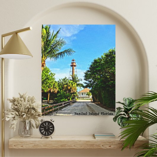 Sanibel Island Lighthouse Florida Golfkust Canvas Afdruk