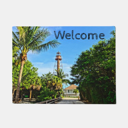 Sanibel Island Lighthouse Florida Golfkust Deurmat (Voorkant)