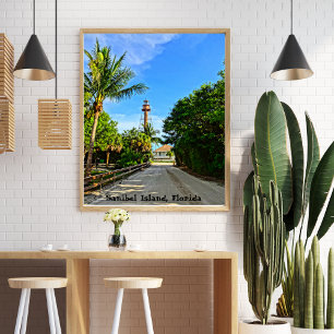 Sanibel Island Lighthouse Florida Golfkust Poster