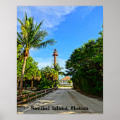 Sanibel Island Lighthouse Florida Golfkust Poster (Voorkant)