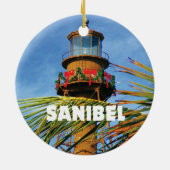 Sanibel Island Lighthouse Kerstmis Keramisch Ornament (Achterkant)
