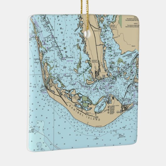 Sanibel Island Nautical Chart Keramisch Ornament (Rechts)