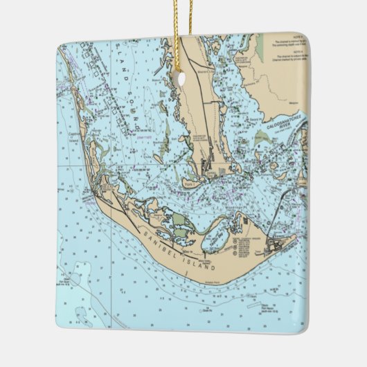 Sanibel Island Nautical Chart Keramisch Ornament (Links)