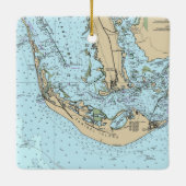 Sanibel Island Nautical Chart Keramisch Ornament (Achterkant)