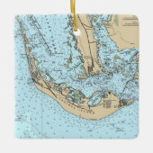 Sanibel Island Nautical Chart Keramisch Ornament (Voorkant)