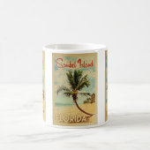 Sanibel Island Palm Tree Vintage Travel Koffiemok (Center)