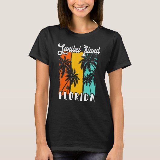 Sanibel Island Palm Trees Beach Florida Vacation F T-shirt (Voorkant)