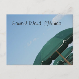 Sanibel Island, paraplu's op de hoek van Florida Briefkaart