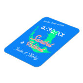 Sanibel Island red de datum strand bruiloft Magneet (Linkerzijde)