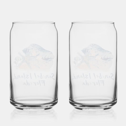 Sanibel Island Seashells Blikvorm Glas (Achterkant)