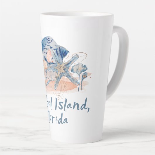 Sanibel Island Seashells Latte Mok (Rechterhoek)