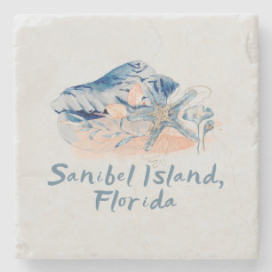 Sanibel Island Seashells Stenen Onderzetter