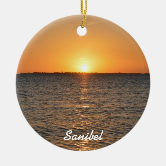 Sanibel Island Sunset Kerstmis Ornament (Voorkant)