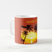 Sanibel Island Tropical Palm Tree Sunset Koffiemok (Voorkant links)