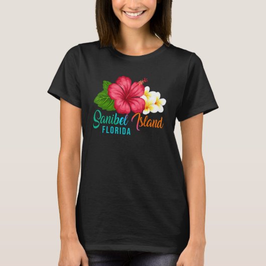 Sanibel Island Vacation Florida Tropical Hibiscus  T-shirt (Voorkant)