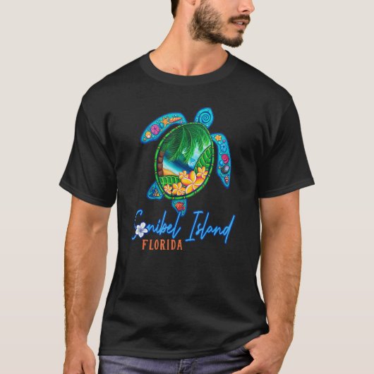 Sanibel Island Zee Turtle Florida Vakantie familie T-shirt (Voorkant)