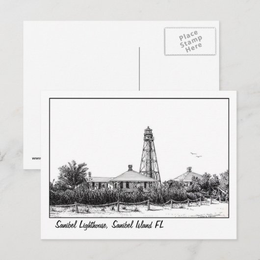 Sanibel Lighthouse briefkaart (Voorkant / Achterkant)