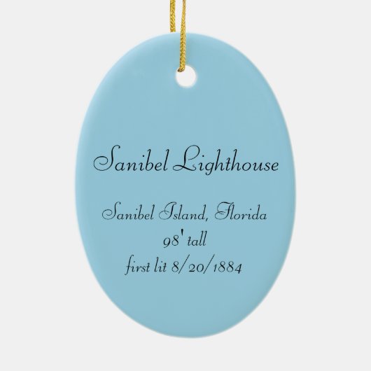 Sanibel Lighthouse Oval Ornament (Achterkant)