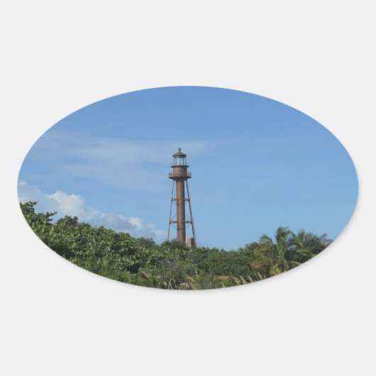 Sanibel Lighthouse Ovale Sticker (Voorkant)