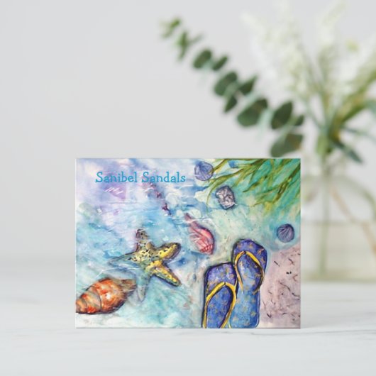 Sanibel Sandals Briefkaart (Staand voorkant)