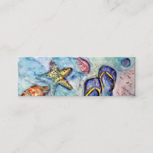 Sanibel Sandals - waterverf Mini Visitekaartje (Voorkant)