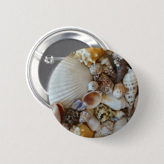 Sanibel-schelpen Ronde Button 5,7 Cm (Voorkant /achterkant)