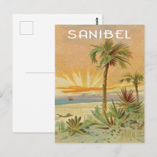 Sanibel strand scene briefkaart (Voorkant / Achterkant)